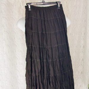 Brown Tiered Ruffle midi/maxi Skirt NWOT
